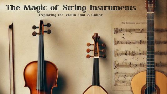 Comparison chart of violin, oud, and guitar in different musical genres.