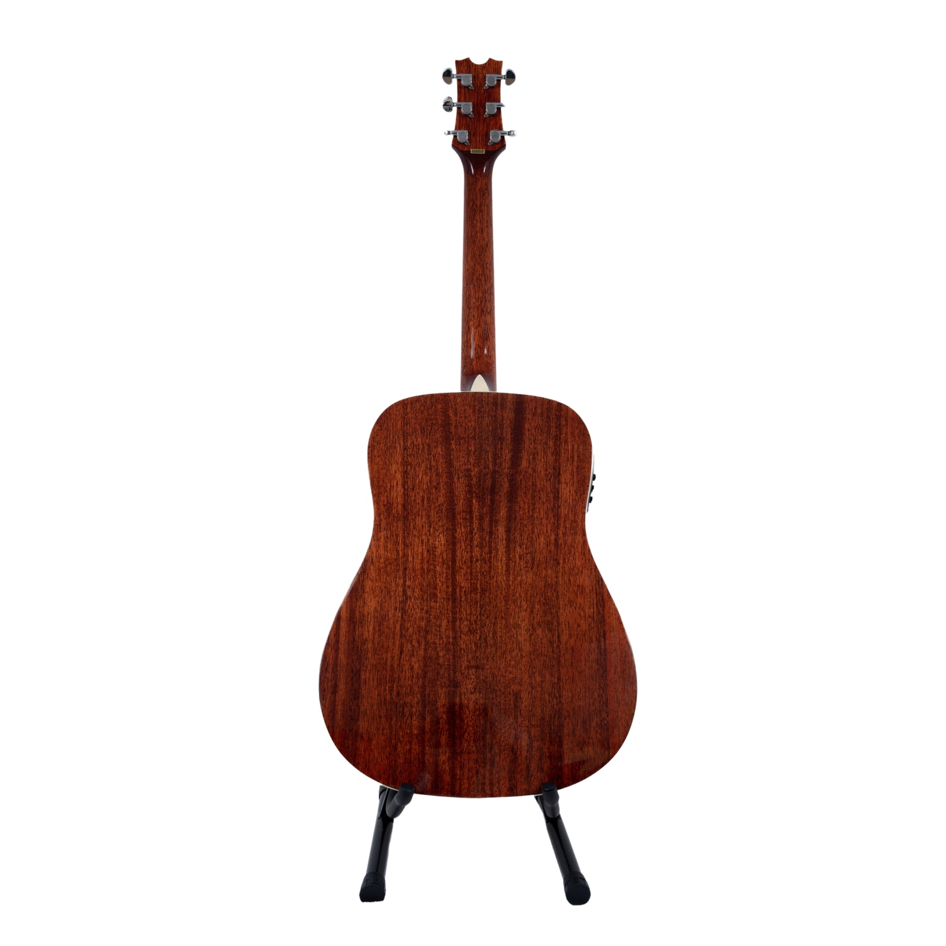 Back view of the Dean Acoustic-Electric Guitar, highlighting the rich mahogany back and neck.