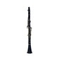 LAMI Clarinet Model-1 full view, assembled Bb clarinet with black body and silver-plated keys