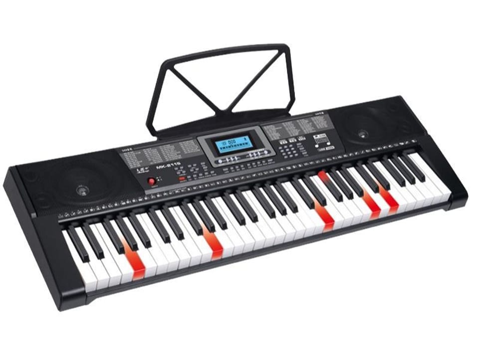 MK-2115 keyboard with sheet music stand and AC adapter